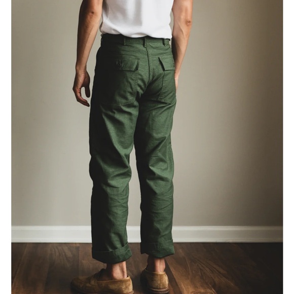 ORSLOW Regular Fit Fatigue Pants Army Green Mens Military Pockets Sz US XL - Picture 2 of 14